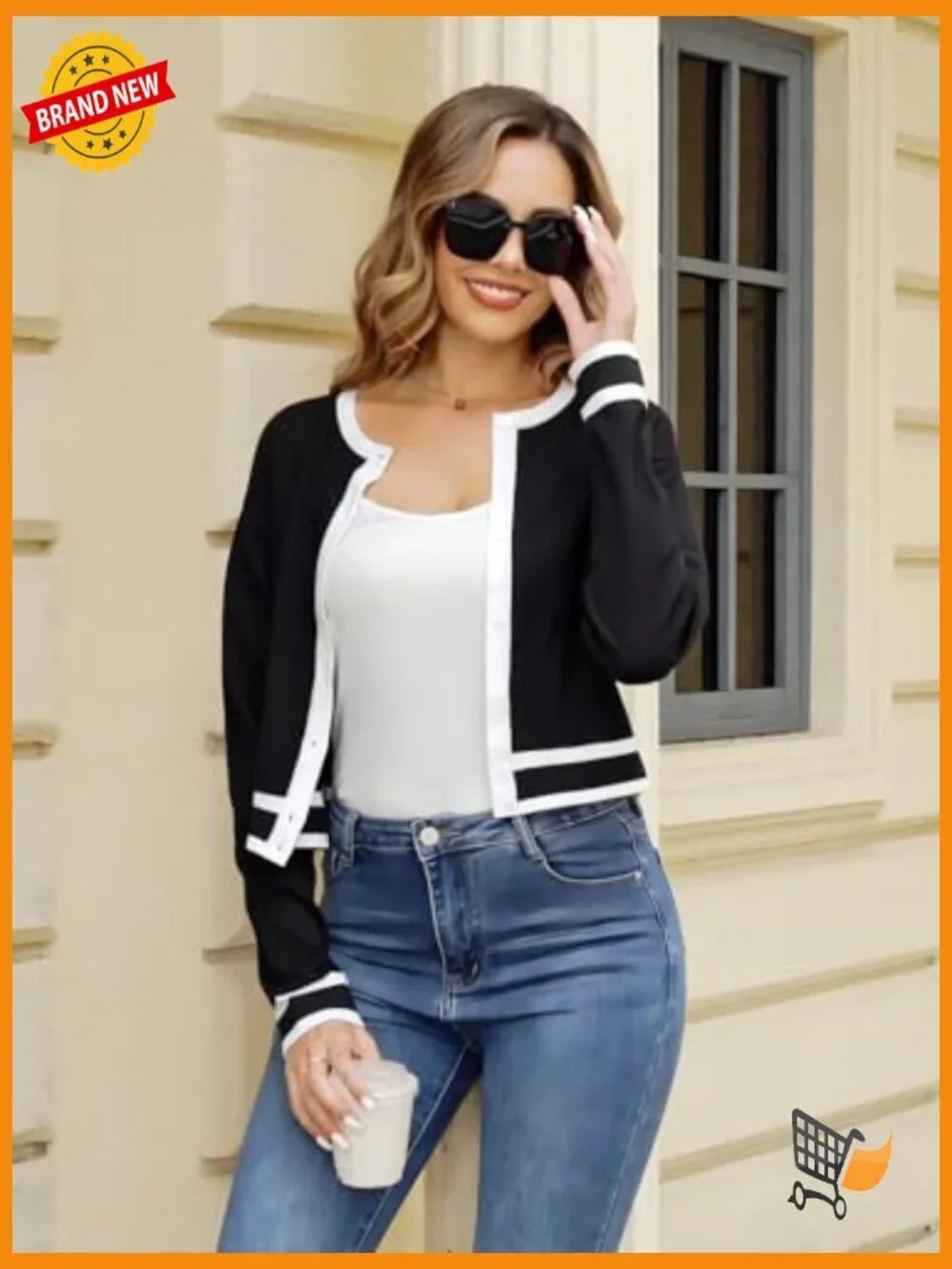 Cropped Cardigan Sweater Lightweight Bolero Shrug Button Down Long Sleeve